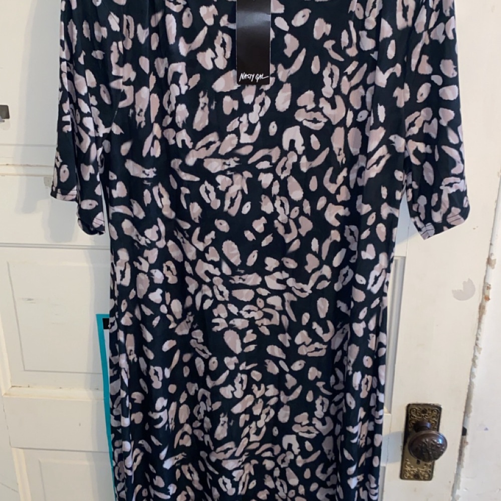 Stylish Black and White Animal Print Dress